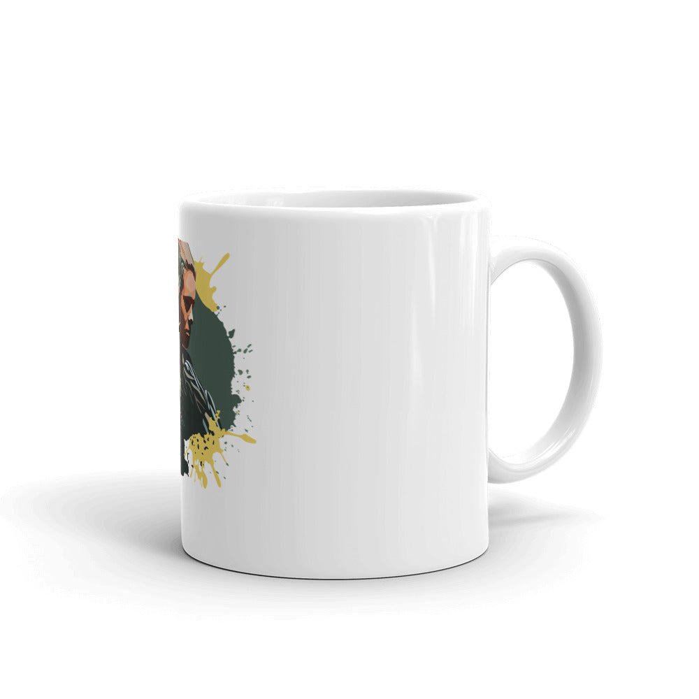 White glossy mug